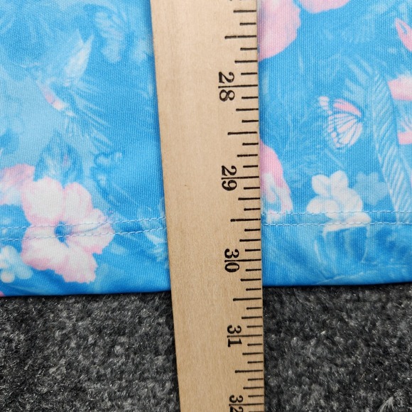 Bad Birdie Polo Shirt Mens 2XL Blue Pink Floral Bird Print Golf Performance - Picture 6 of 7